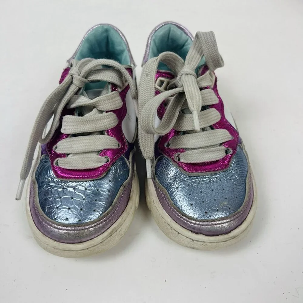 Girls John Richmond Leather Sneakers sz 25 US 8.5 Leather Lining Pink‎ Purple